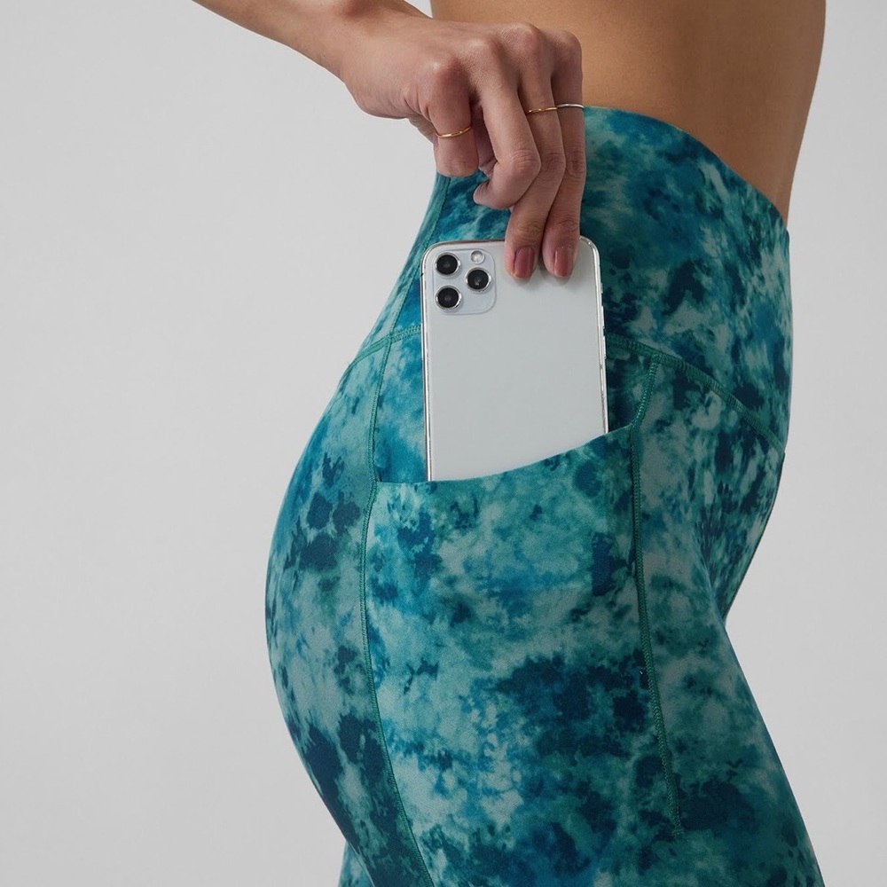 Athleta Ocean Blue Tie-Dye Leggings